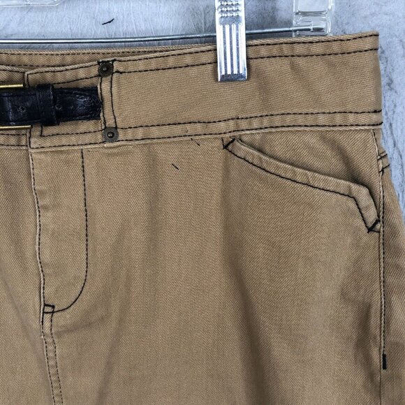 Ralph Lauren Jeans Co Denim Skirt Women 6 Brown Pencil Leather Buckle Western - Picture 6 of 16